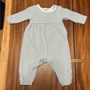 Stitchy Fish Green Striped Baby Romper